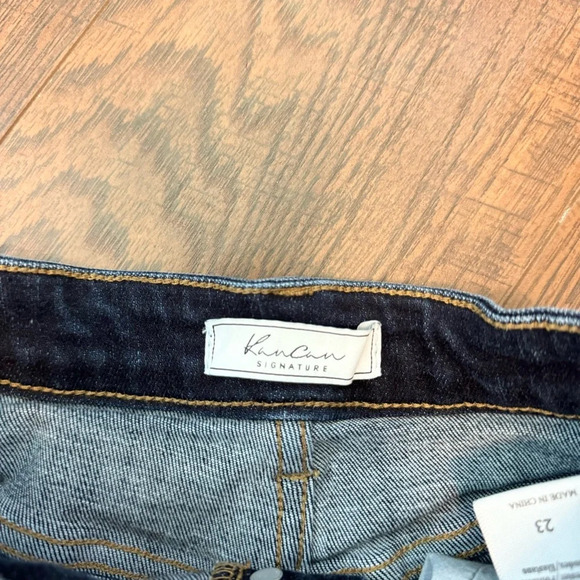 KanCan Kurvy Ultra High Rise Button Up Dark Wash Denim Jean Shorts Womens Sz 23 - Picture 5 of 6